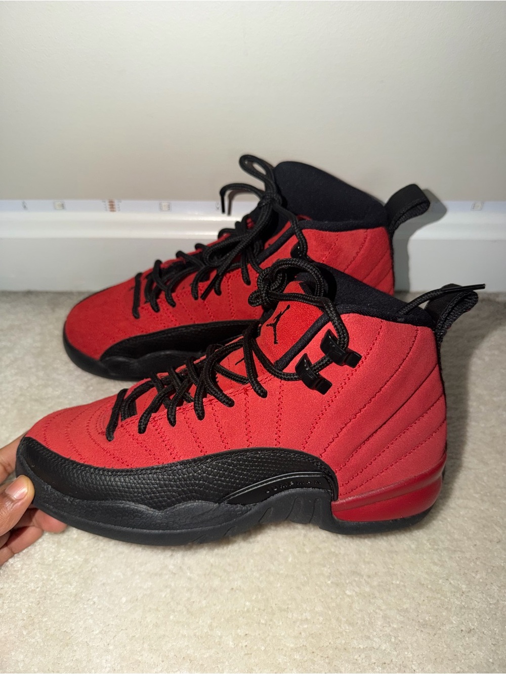 Jordan Red and Black High-Top Sneakers